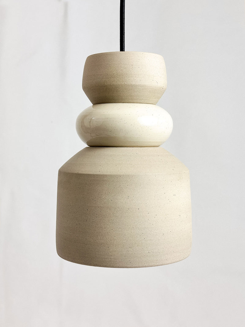Meridian Pendant - Tan & Gloss White