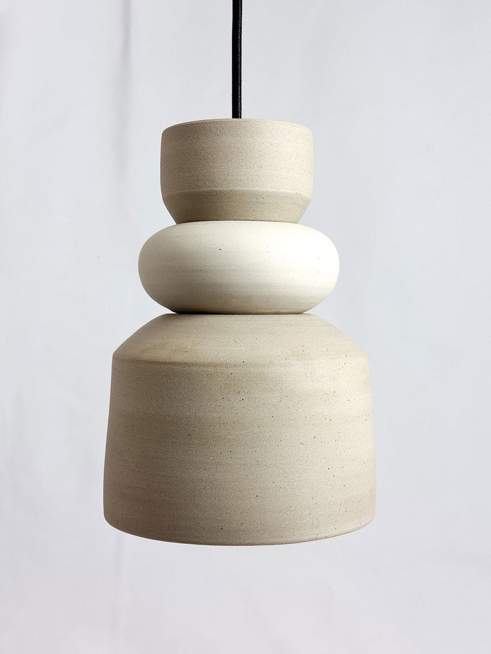Meridian Pendant - Tan & White