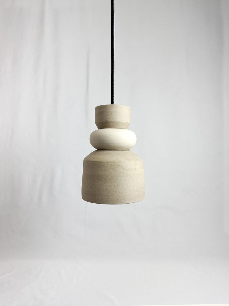 Meridian Pendant - Tan & White