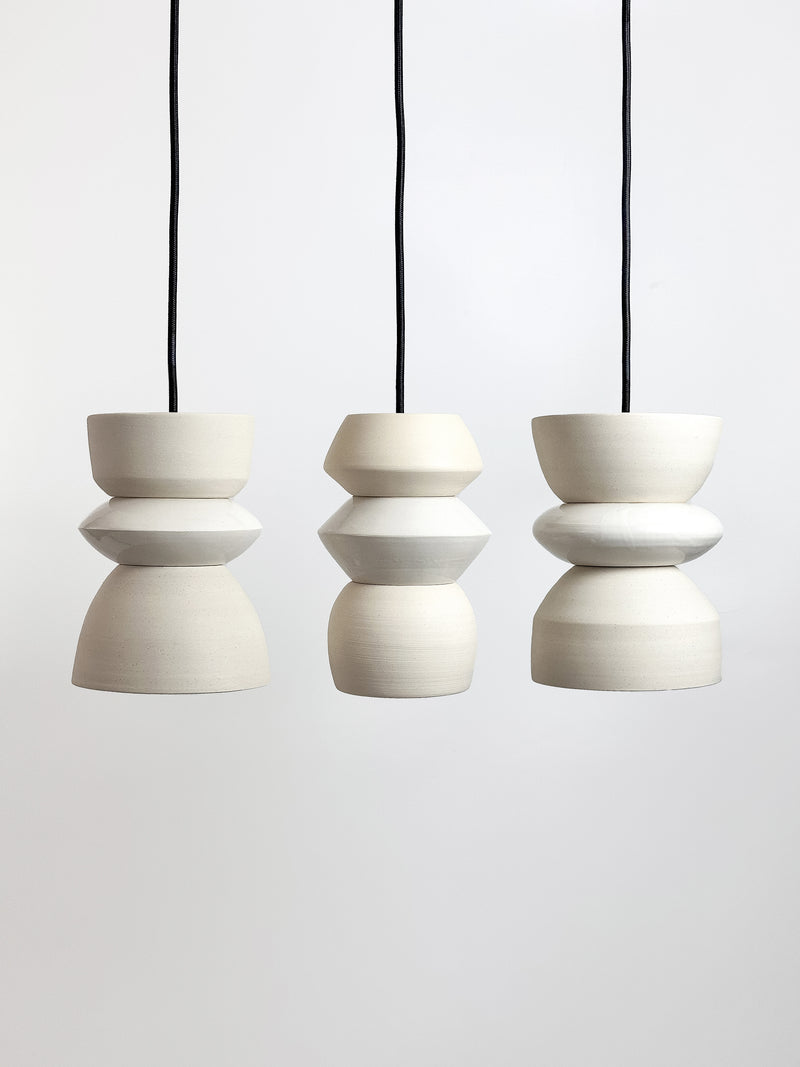 White / White Square Pendant